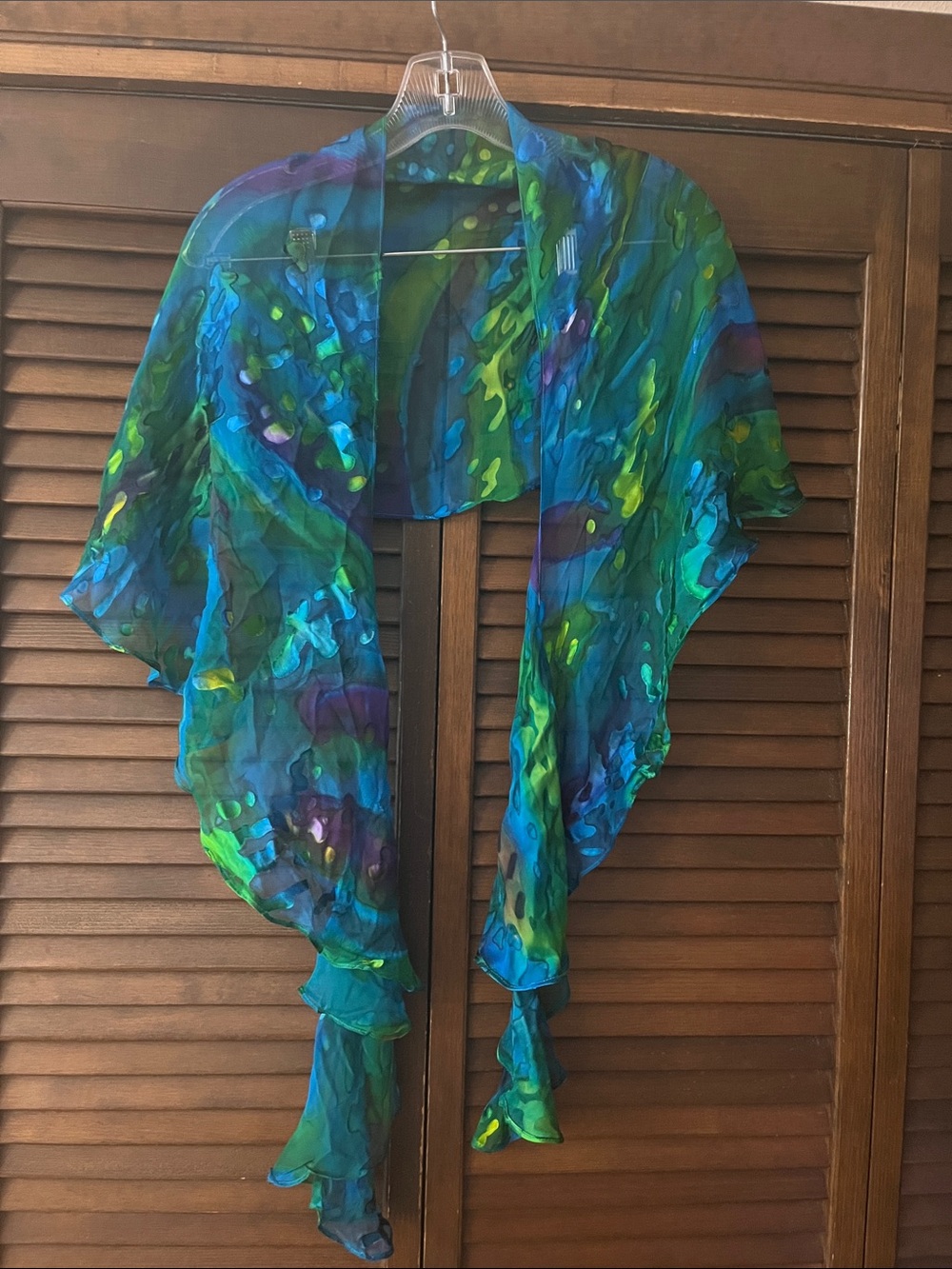 Simply Silk Sheer Blue-Green Shawl